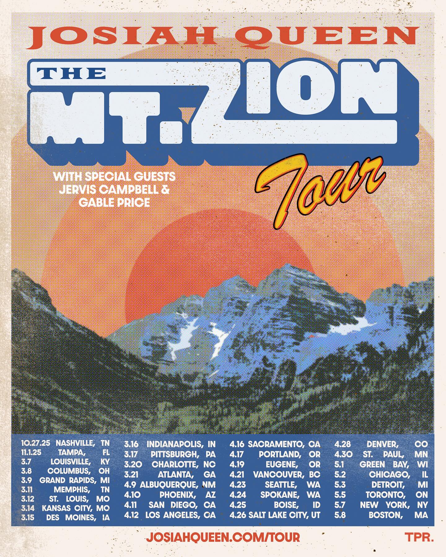 Josiah Queen Mt Zion Tour Poster 2025-2026